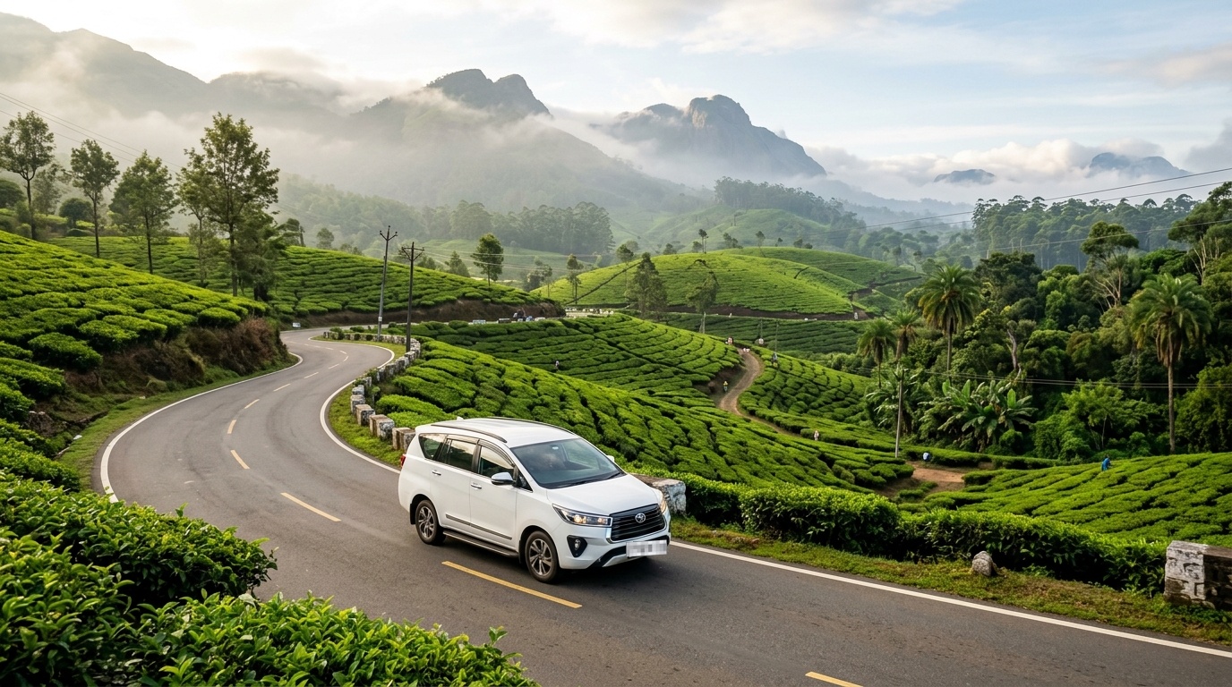 Munnar Mountain Road with Toyota Innova Crysta